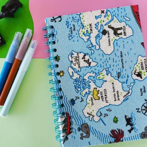 Cuaderno de tela mapa