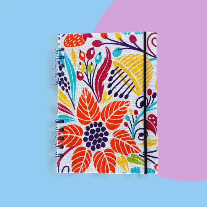 cuaderno de tela flores